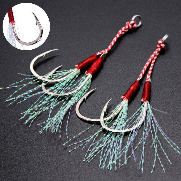 Double Assist Hook Jigging/Single Assist Hook Fishing Jig Assist Jig Fishing Hook Hi-Carbon Steel