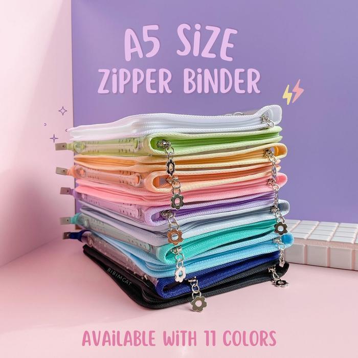 (A5 SIZE) Zipper Photocard Binder 6 Ring / Binder Album PC Polaroid