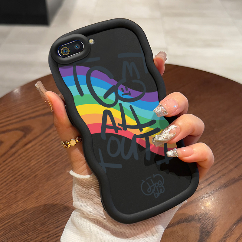 Casing Untuk Realme C2 C2s OPPO A1K Case Casing Bahasa Inggris Rainbow pola HP Cesing lunak Silikon 