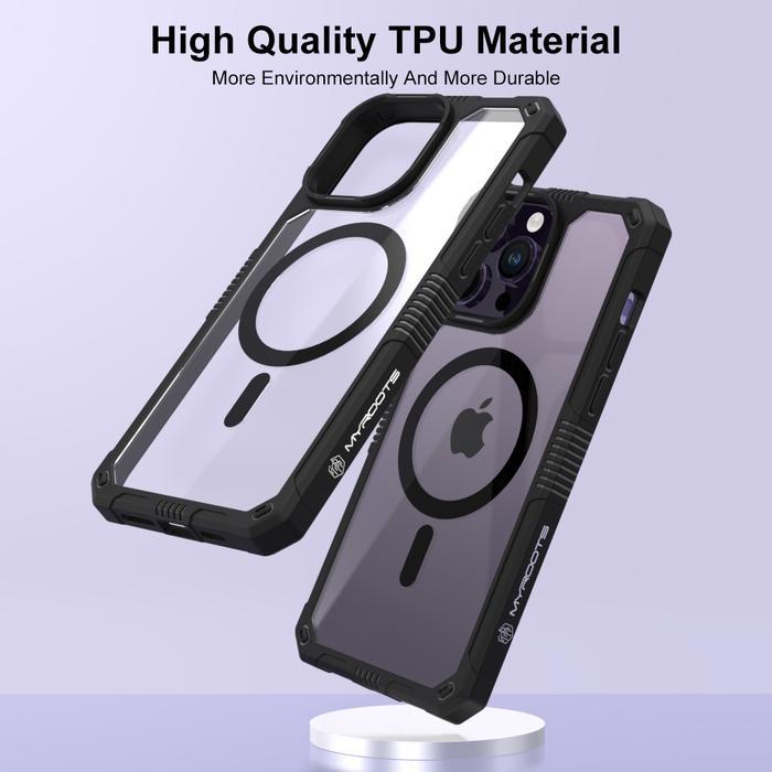 TERLARIS Magnetic Crystal Clear Magsafe Case Compatible Untuk Iphone 14 13 12 Pro Max Series