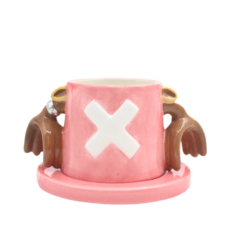 Anime One piece Chopper Luffy Straw hat Coffee Cup Cartoon Home Ceramic Cup Creative Drinking Cup