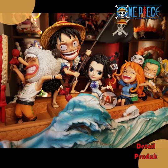 HOT SALE LIMITED ITEM  LARGE SIZE STATUE ACTION FIGURE ONE PIECE MUGIWARA CREW ON DRAGON BOAT