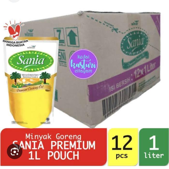 Minyak Goreng Sania 1 Liter 1 Dus ( isi 12 Pouch)