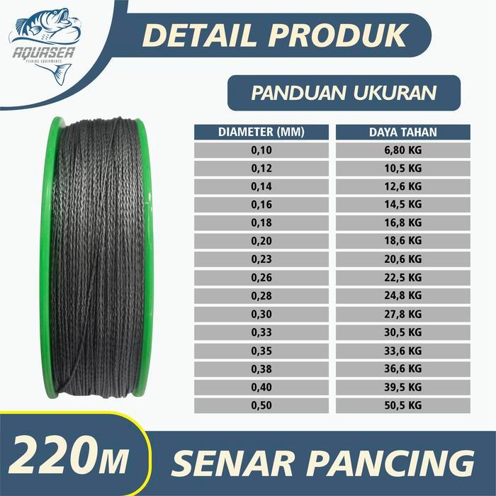 Falcon Fishing - Senar Pancing BARRACUDA PE X+4 Panjang 220M Braided Fishing