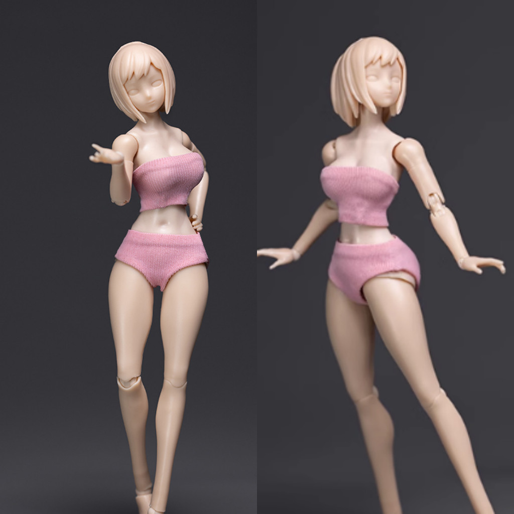 Original 86TOYS 1/12 Scale Female Soldier Half Coated Plump Buttocks Body With Head 12" Action