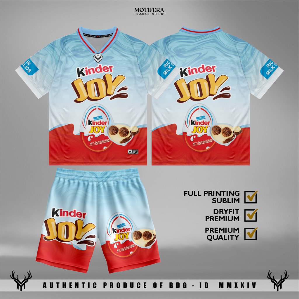 Jersey Kinder Joy Makanan Viral Setelan Vintage Unisex Anak Hingga Jumbo Dewasa  - Motifera Studio