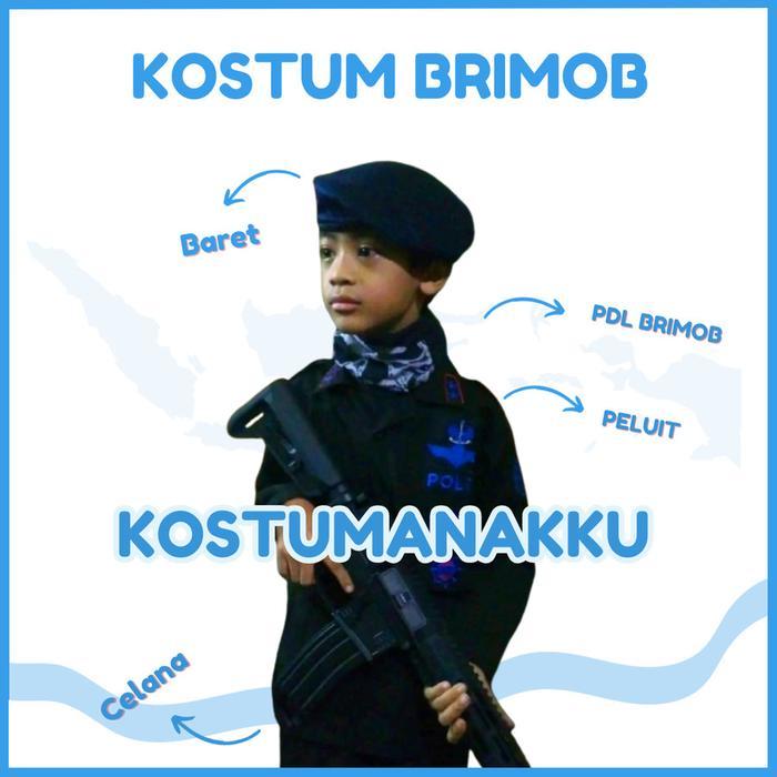 [KOSTUMANAKIMUT] KOSTUM BRIMOB ANAK-KOSTUM POLISI BRIMOB ANAK-BAJU BRIMOB ANAK