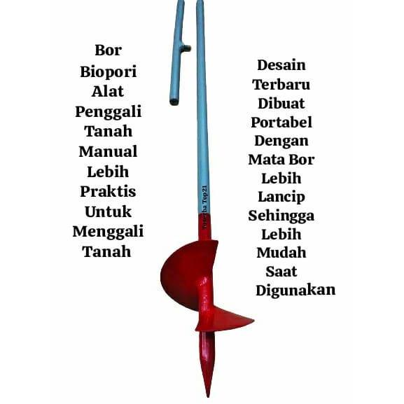 Alat Pelubang Tanah Bor Biopori Spiral / Bor Penggali Tanah Sumur Resapan Kualitas Premium
