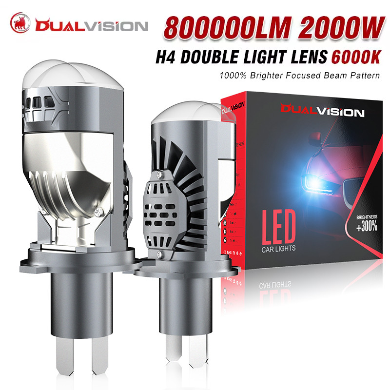 2PCs H4 Projector Lens LED Car Headlight Bulb 80000LM 800W CANBUS Turbo Auto Bulb H4 High Low Light