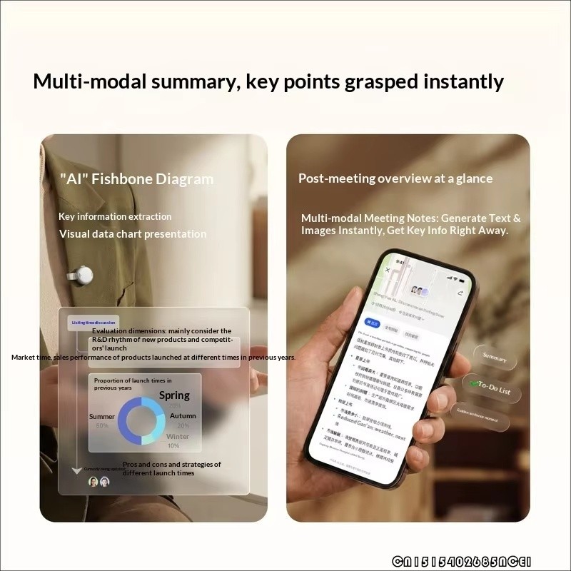 ?Zuno Choice?For Anker SoundCore Feishu AI Voice Recorder Smart Transcription Meeting Summary Long