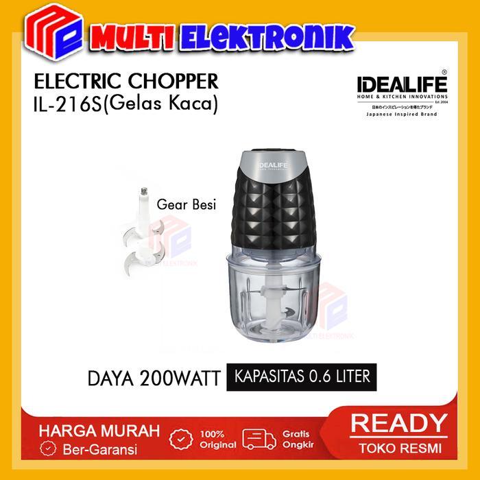 NEW PRODUK IDEALIFE ELECTRIC CHOPPER IDEALIFE IL-216S PENGGILING SERBAGUNA WADAH KACA 0.6L THANKYOU
