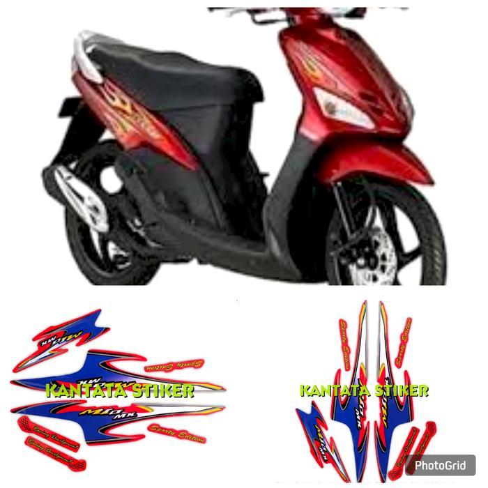STIKER MOTOR STRIPING MOTOR VARIASI MIO SPORTY MERAH Motorcycle
