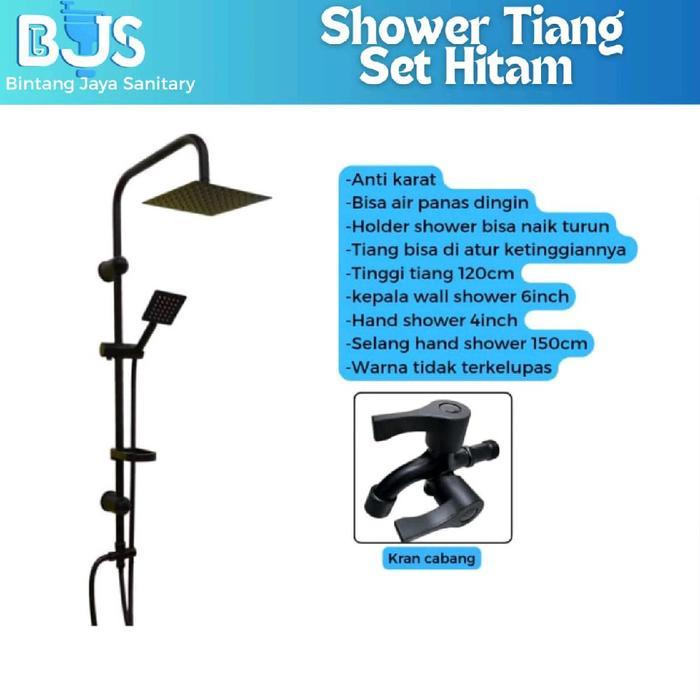 Paloma - Shower Tiang Set/Hand Shower Tiang Komplit Kran Shower Kamar Mandi Stainless