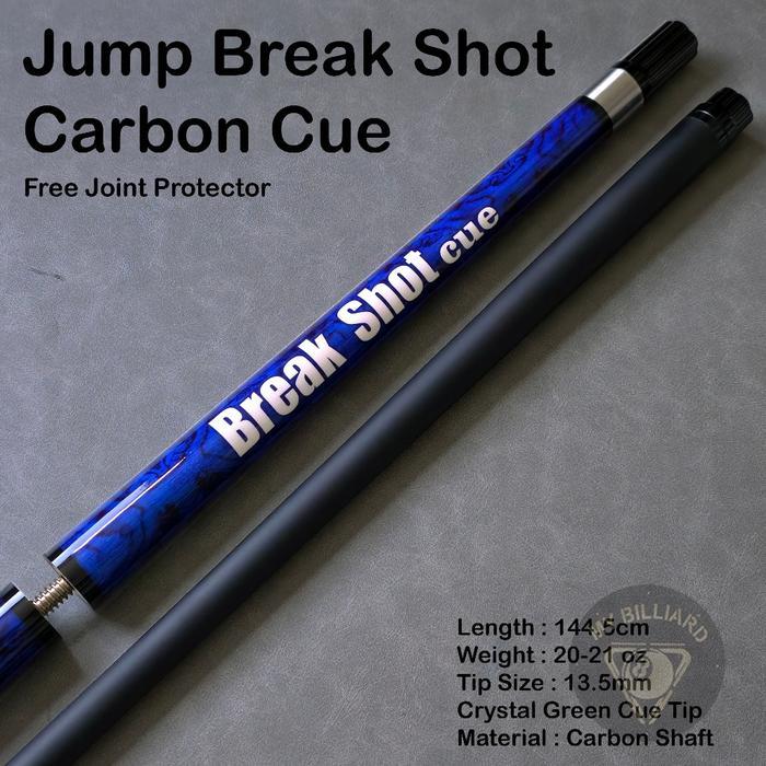 Adaaaa Jump Break Shot Carbon Cue Blue Stick Billiard 13.5Mm - Stik Loncat Kibau Billiar Karbon Biru