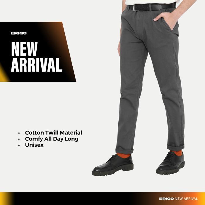 Premium Erigo Chino Pants Oliver Light Grey - Celana Panjang Chino Unisex Original