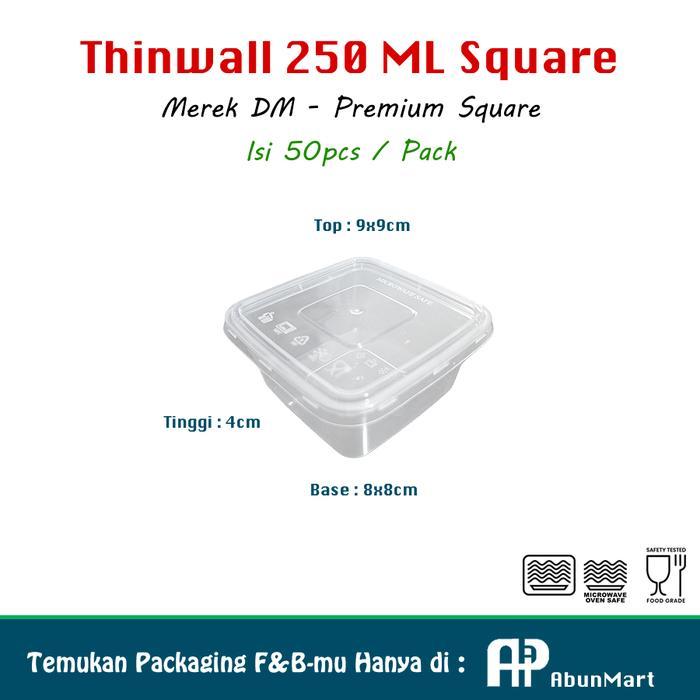 Thinwall 250 Ml Square (Dm) Isi 50Pcs Pasti Promo