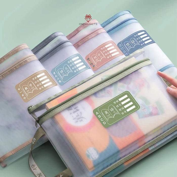 "New" Folder Jaring File / Amplop Buku Tulis / Map Tas Seleting / Plastik Buku Alat Tulis /