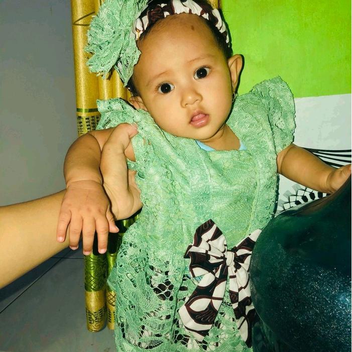 DISKON KEBAYA BAYI KRAH V WARNA HIJAU WARDAH/KEBAYA BAYI DAN ANAK/TEDAK SINTEN HIJAU/KEBAYA BROKAT