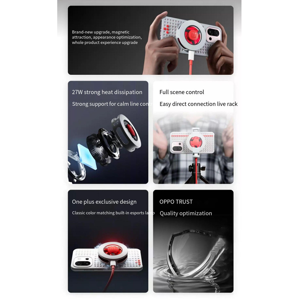 Oneplus 27W freezing point magnetic cooling back clip mobile phone radiator efficient cooling
