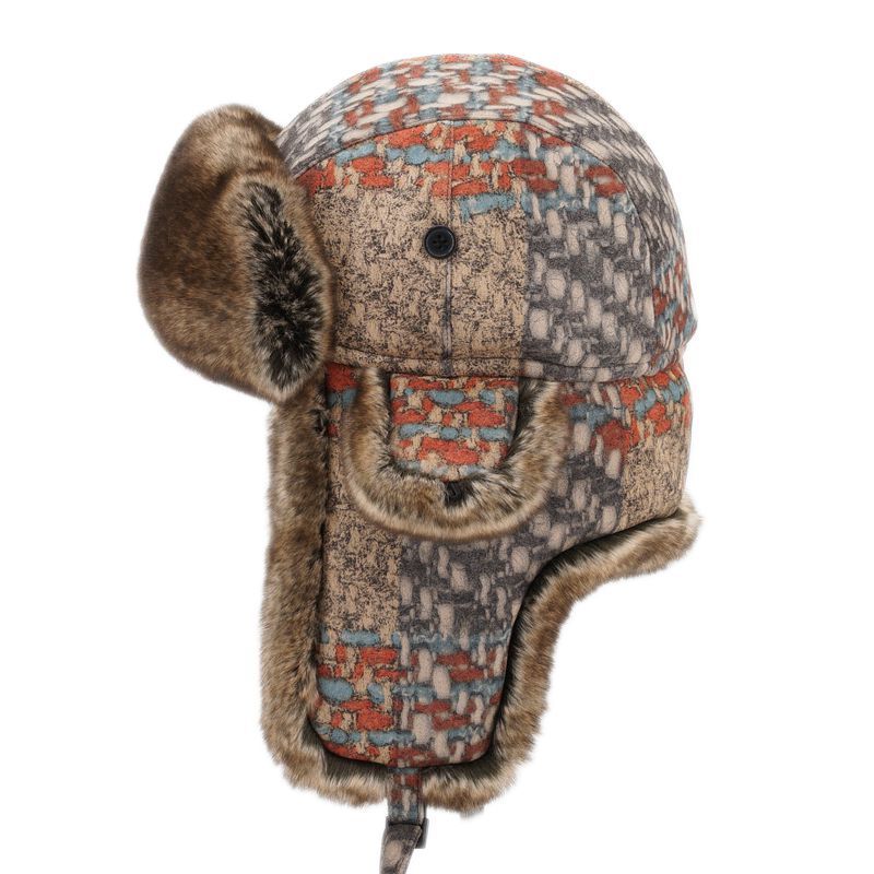 Retro Men Women Winter Warm Plush Earflap Women's Russian Ushanka Trapper Hat Aviator Trooper Snow