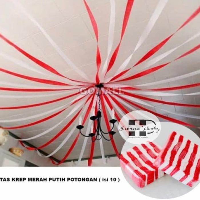 Kertas krep / kertas krep potong merah putih/kertas krep DIRGAHAYU RI