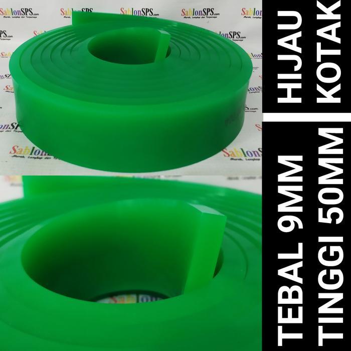 Rakel Sablon Hijau Papak 9mmx50mm kekerasan 75A