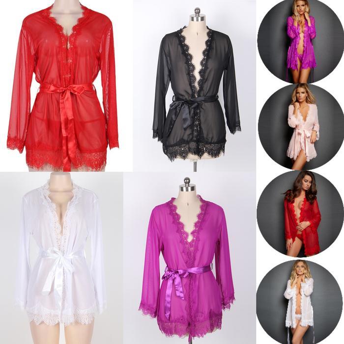 Diskon Set Lingeries Sexy Hot + G String Model Kimono Charming Lace New
