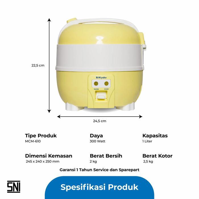 Magic Com Miyako New 1 Liter Rice Cooker Miyako Mini Mcm 610