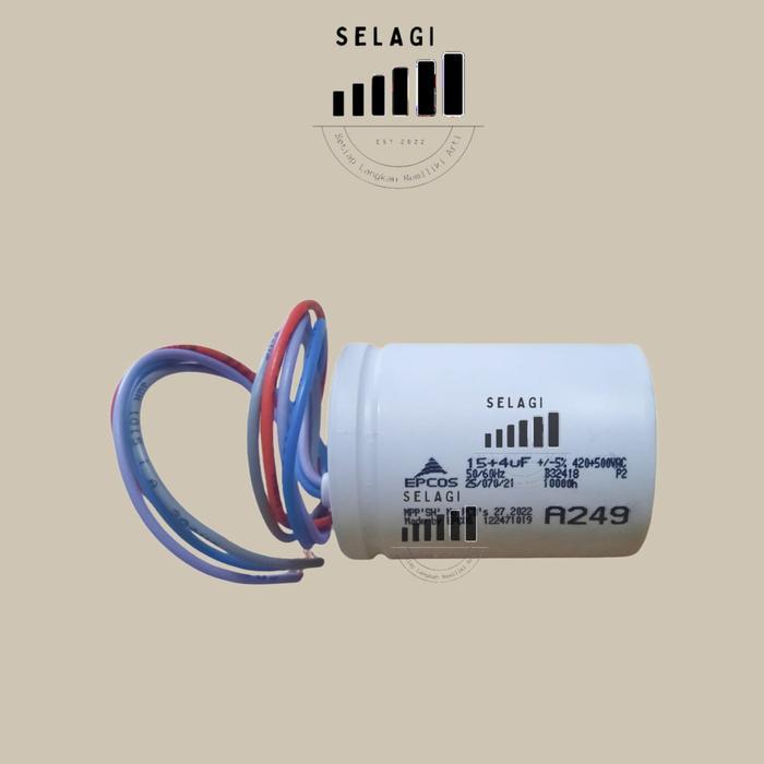Capasitor mesin cuci original epcos 15+4uf