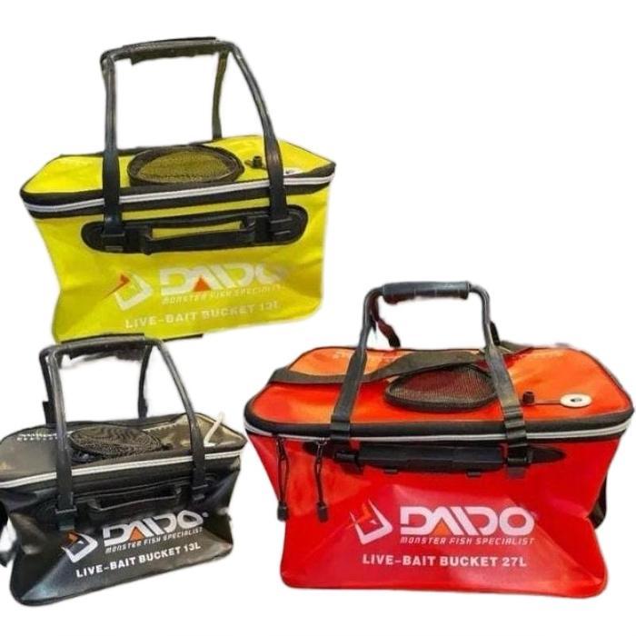 Rubber Live Bait Daido 27 Liter / Carrier Bag / Tempat Ikan/ Waterproof Tas Ikan. Tas Slempang Umpan