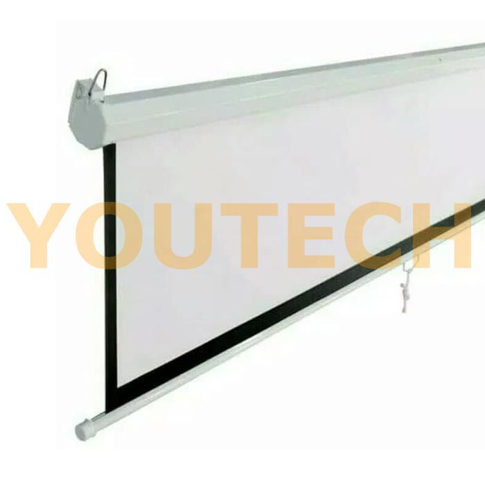 Screen Proyektor Manual 150" ratio 4:3 - Layar Gantung 150 inch