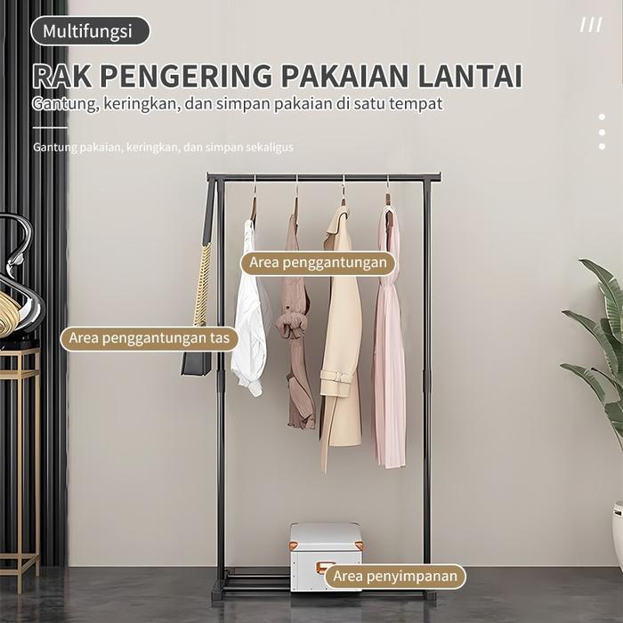 COD Stand Hanger Rak Gantungan Baju Pakaian Jemuran Besi Serbaguna Rak Gantungan Baju Single Besi