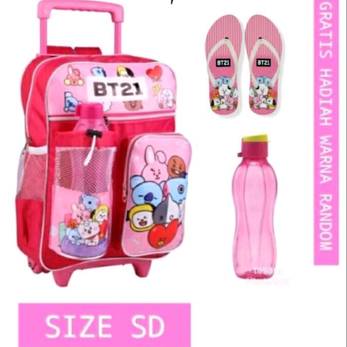 tas troli anak perempuan TK SD bt211 tas koper anak tas ransel tk