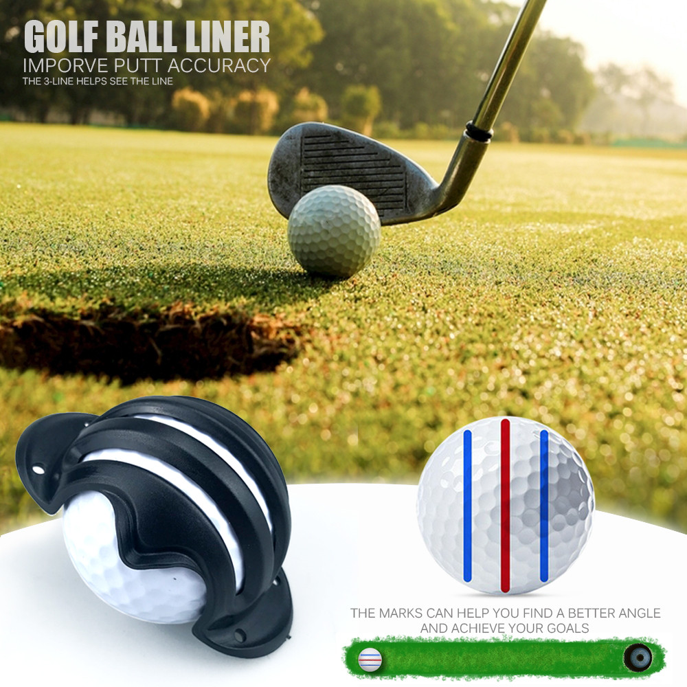 Golf Ball Liner Marker Template Triple Track Marker Pen Golf Putting Positioning Aids Outdoor Sport 