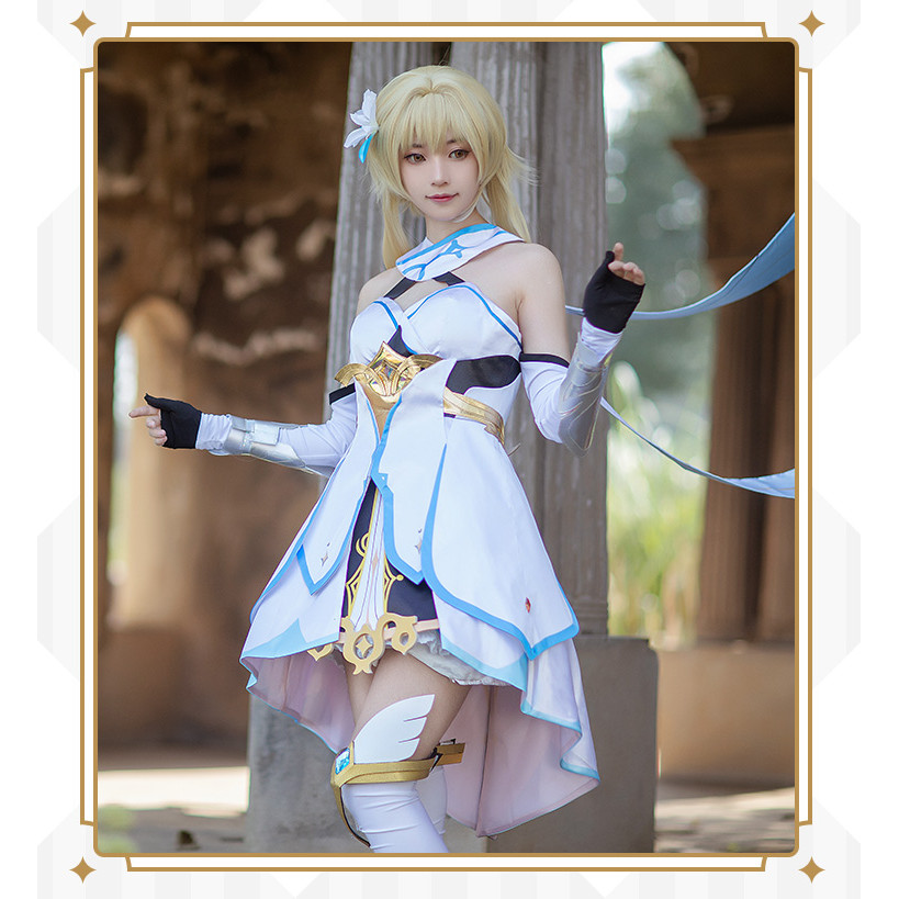 Kostum Cosplay Game Genshin Impact Lumine Baru Seragam Pesta