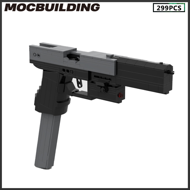 Moc Building Blocks Glock 26 Rubber Band Gun Pistol 299PCS Bricks