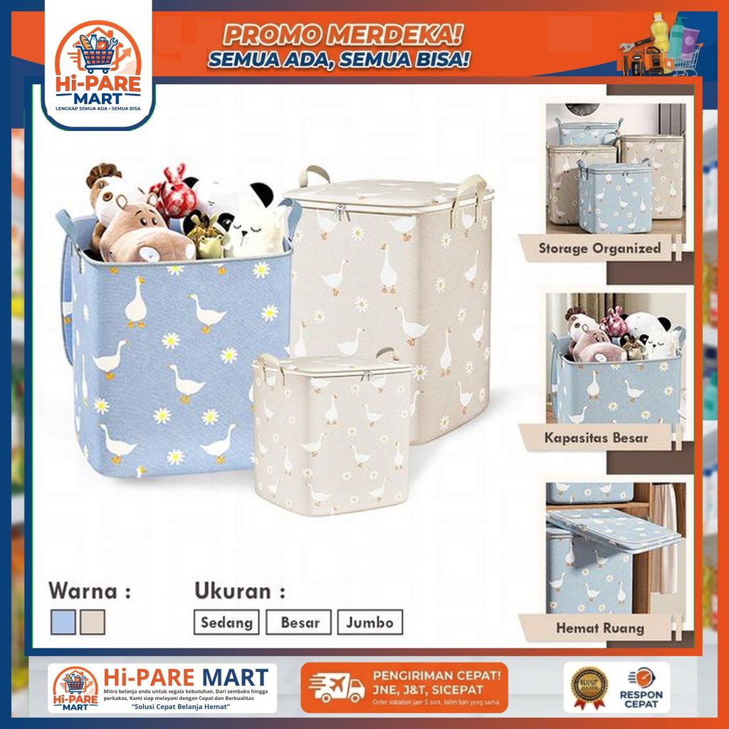 STORAGE BOX LIPAT BESAR ORGANIZER RUMAH KAMAR ASRAMA KOTAK PENYIMPANAN SERBAGUNA CONTAINER MAINAN PA