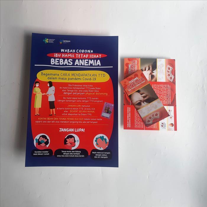 Poster Kesehatan - Poster Anemia Ibu Hamil 1 - Bonus Leaflet Anemia