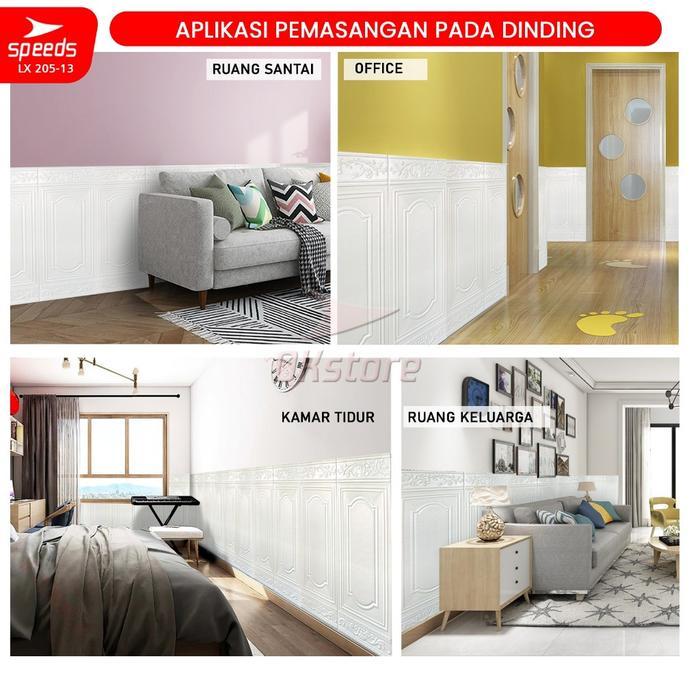 SPEEDS SNI Wallpaper Dinding Foam Walpaper Dinding Motif Jendela 3D Sticker Dinding Berstandar
