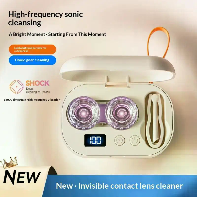 Ultrasonic Contact Lens Cleaner Smart Timer Portable Contact Lens Cleaning Machine Full-automatic