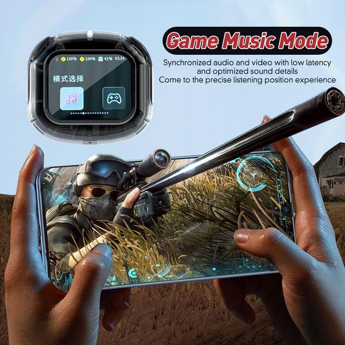 TWS INTELLIGENT TOUCH COLOR SCREEN WIRELESS BLUETOOTH 5.4 EARPHONES CRYSTAL CALL EARPHONES TWS