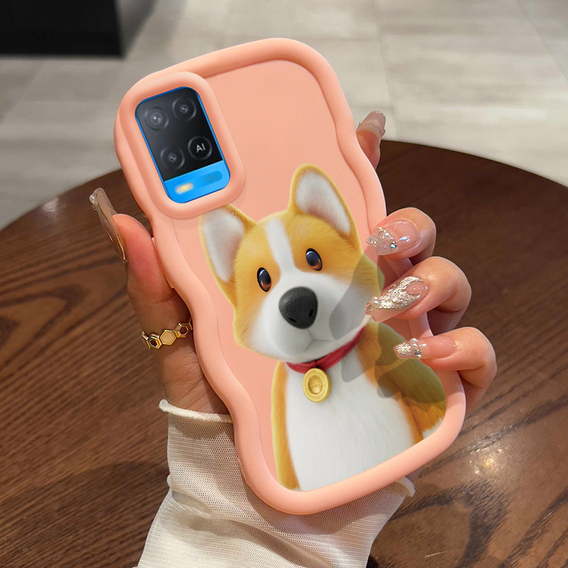 Casing Untuk OPPO A54 Case Casing Lukisan babi comel dengan anjing pola HP Cesing lunak Silikon Soft