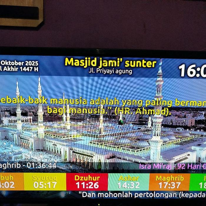 Jam Sholat Tv Controller Jam Waktu Sholat Tv - Jam Sholat Digital Tv Tbk