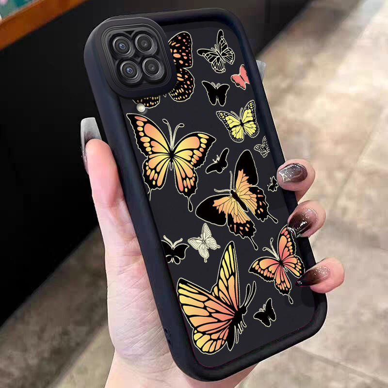 Casing Hp untuk Samsung Galaxy A22 M22 Case Classic butterfly pattern Kasing silikon Cesing Softcase