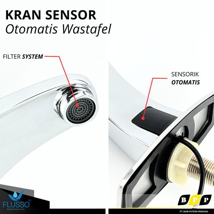 Kran Air Wastafel Sensor Otomatis Keran Sink Flusso KWT