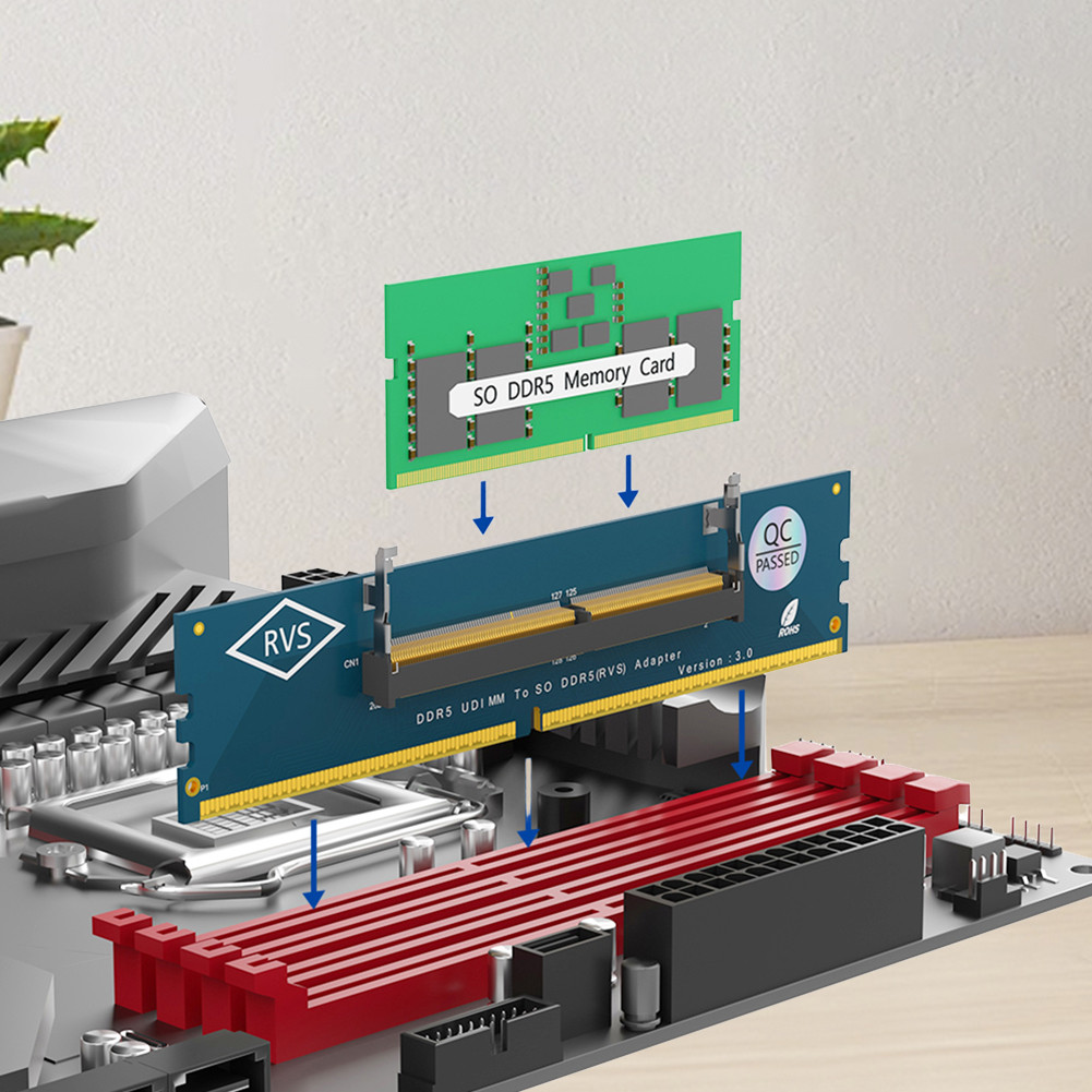 Laptop SO DDR5 RAM To Desktop DDR5 U-DIMM Adapter DDR5 SO-DIMM Gaming Laptop RAM Memory Module DDR5