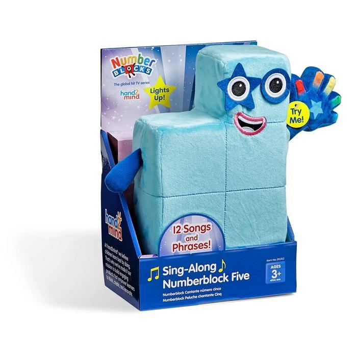 NEW PRODUK HAND2MIND NUMBERBLOCKS SING-ALONG FIVE PLUSH BONEKA NUMBERBLOCK LIMA THANKYOU & HAPPY