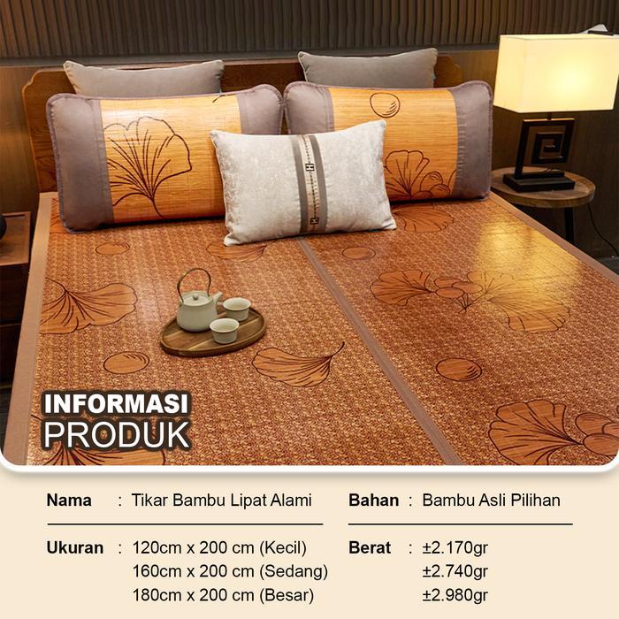 [] X13A1 Tikar bambu Lipat alami Polos Tikar Bambu Premium Anti Slip Tikar Bambu Lipat alami 3