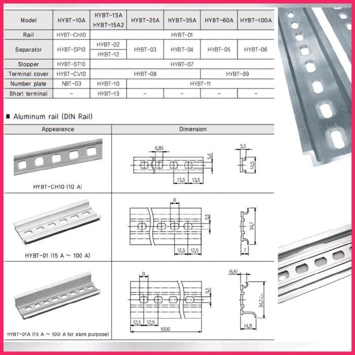 Hanyoung Nux Rel Mcb Din Rail Alumunium Hybt-01 Hy Bt01 Bt-01 1F 1 Fungsi 1 Fungsi #Gratisongkir