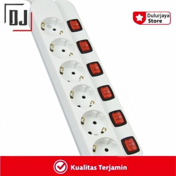 KRISBOW COLOKAN LISTRIK STOP KONTAK 3/4/5/6 SOCKET LUBANG ON/OFF